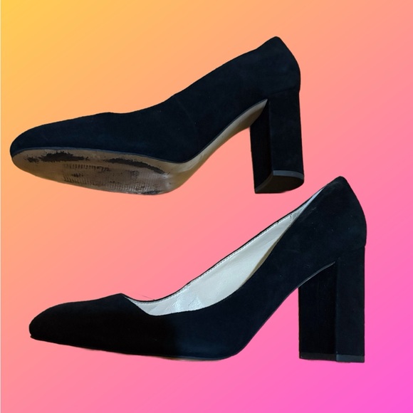 Marc Fisher Shoes - Marc Fisher Black Suede Block Heels